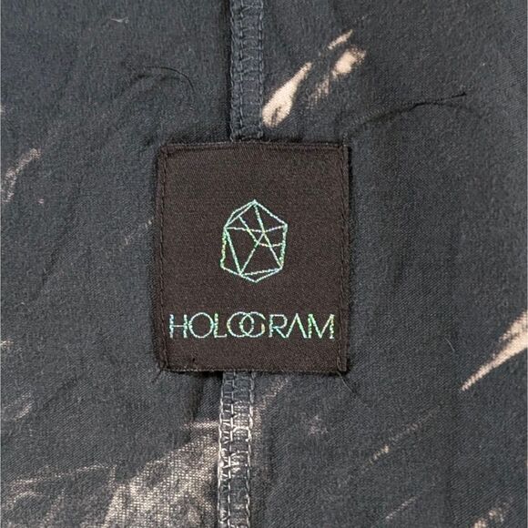 Vintage Acid Stone Wash Fringe Vest Women's Small Dark Gray Long Asymmetrical - Picture 4 of 5